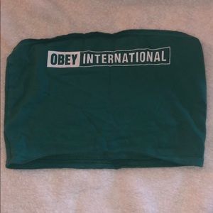 OBEY INTERNATIONAL dark green tube top Zumiez